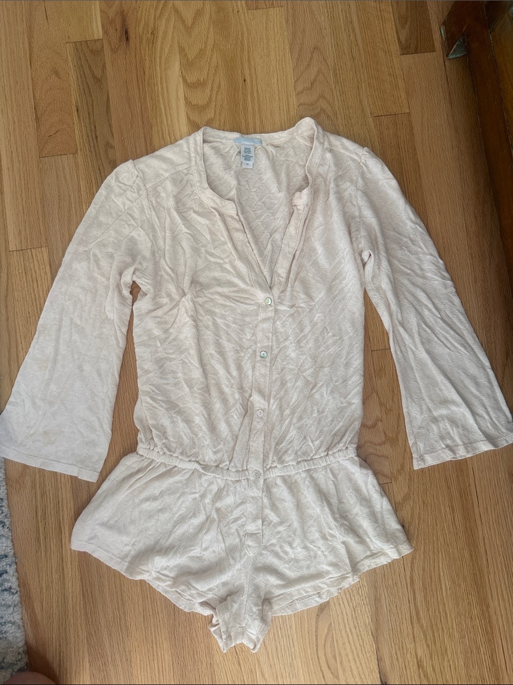Eberjey light pink Button-Front Romper Pajama